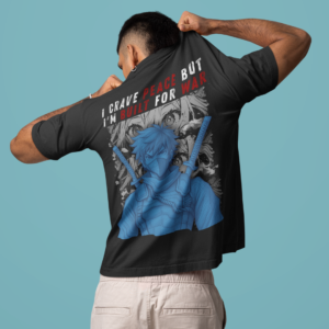 I Crave Peace But I’m Built For War, Anime Warrior Oversized T-Shirt